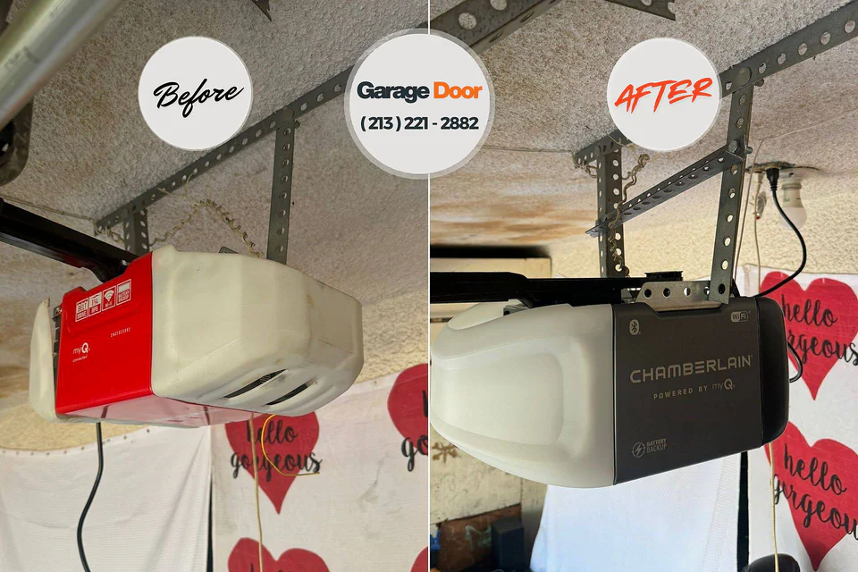 Before and after: garage door spring repair New Lexington, OH